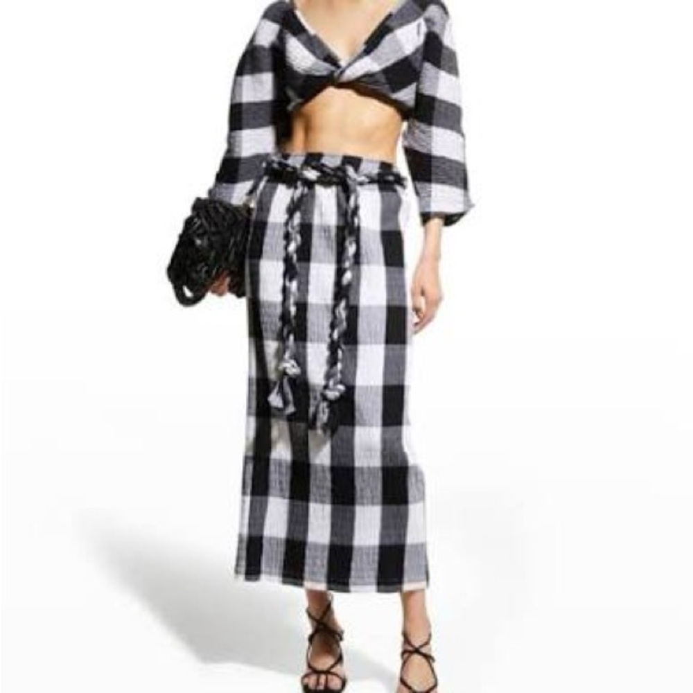 Mara Hoffman Black and White Midi Pencil Skirt Set